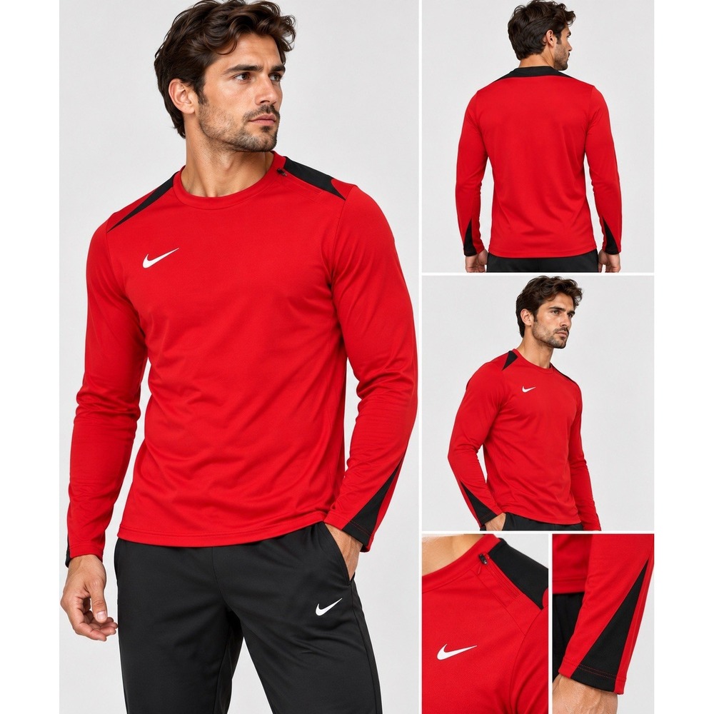 Nike Dri-FIT Men's SmallLong Sleeve Soccer Training Shirt Shoulder Zip(13-b73)